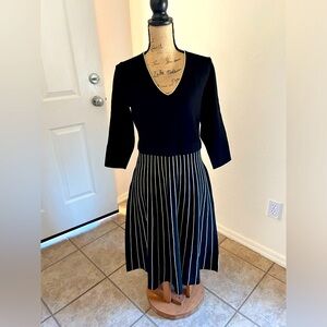 Boden black and white sweater dress size 12